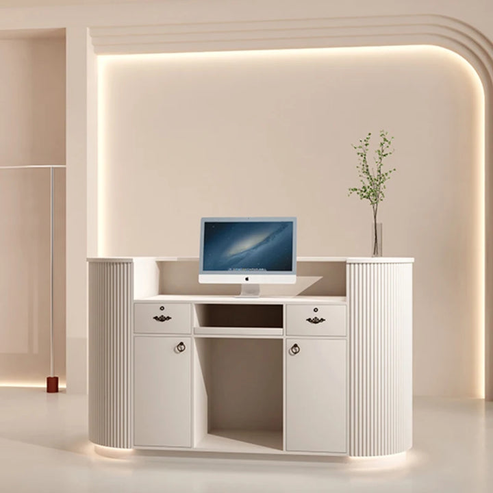 Front White Reception Desk Clothing Shop Spa Checkout Modern Nail Salon Gym Service Desk Simple Comptoir Caisse Bar Furniture