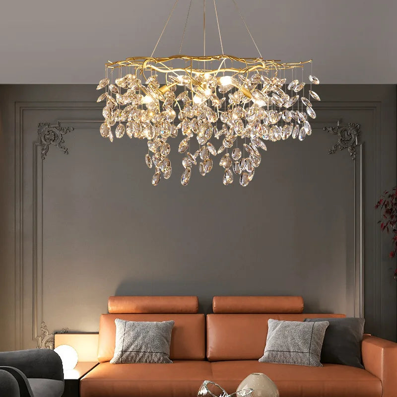 Nordic LED Luxury Branch Shape Chandeliers Pendant Hanging Lighting Fixture Living Dining Room Kitchen Restaurant Decor Lustre