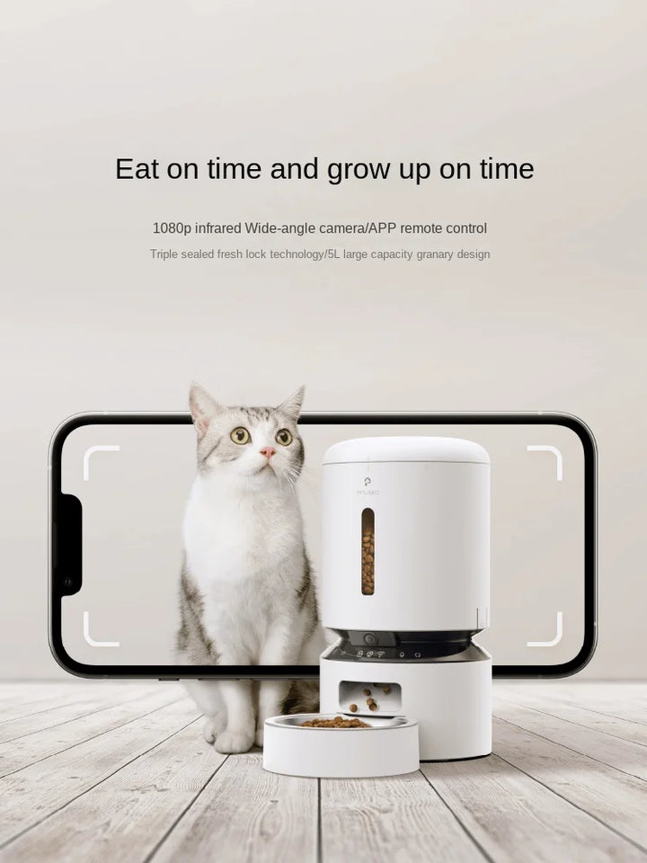 Pet Automatic Feeder Video Remote Feeding Cat Double Bowl Timing Quantitative Smart Cat Dog Food Cat Supplies