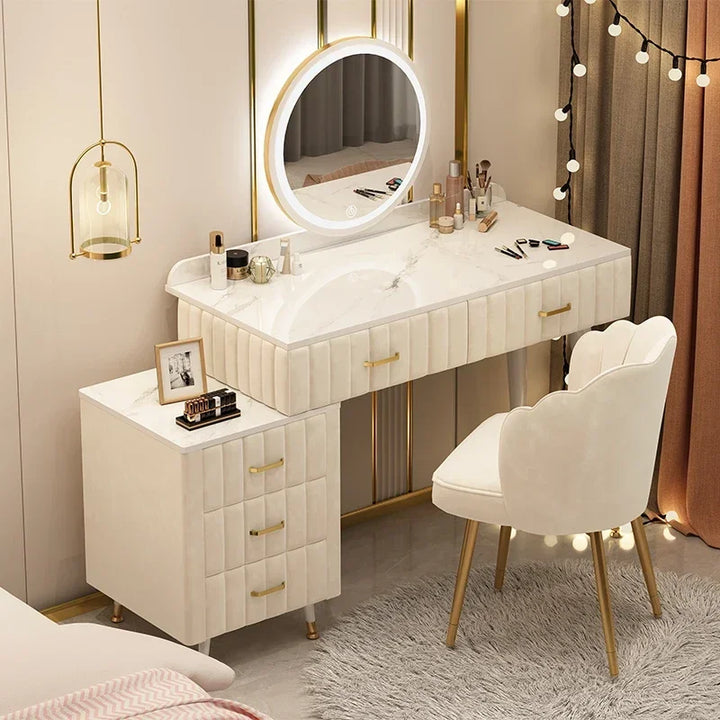 Multifunctional Charm Dressing Table Cabinet Luxury Fashion Storage Dressers Bedroom European Tocador Maquillaje Furnitures