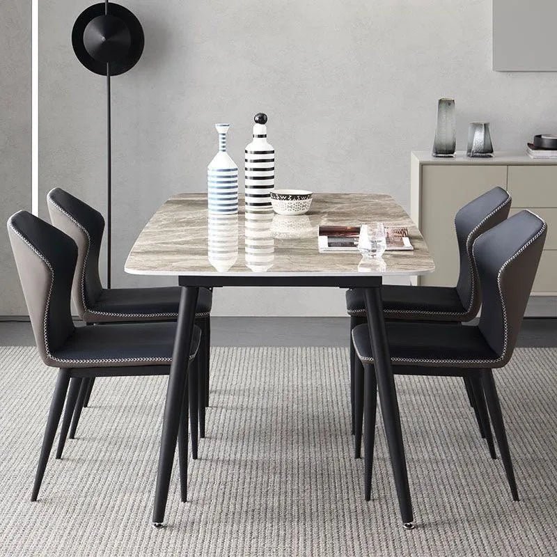 Grey Luxury Dining Table Decor Nordic Big Legs 75cm Space Savers Dining Table Complete Free Shipping Muebles Household Products