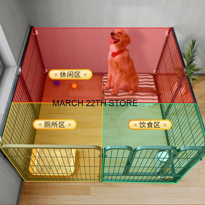 Modern Wrought Iron Dog Fences Pet Fence with Dog Door Home Indoor Cat Cages Large Dog Enclosure Safety Fence Dog Supplies