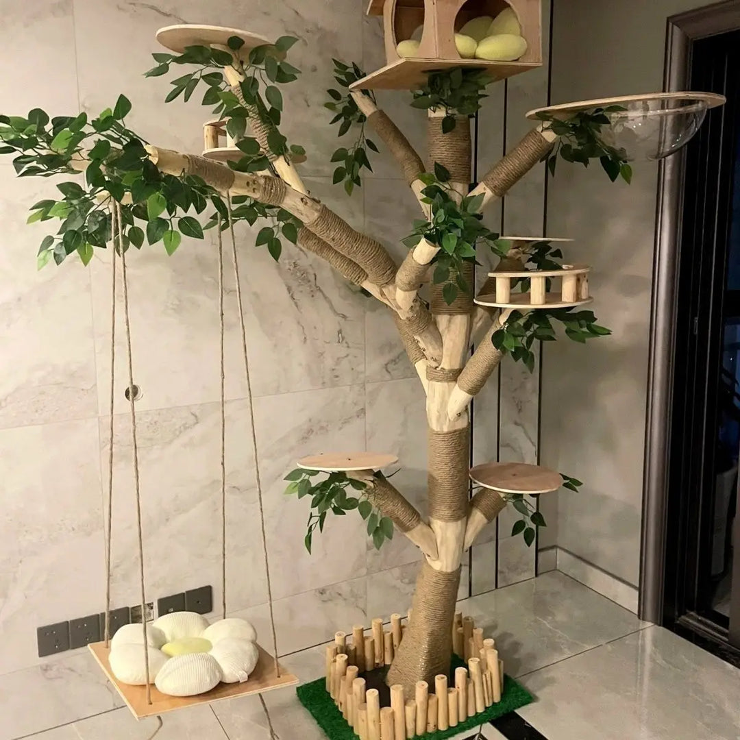 Indoor Simulation Tree for Cat, Large Family Climbing Frame, Pet Training Supplies, Tower Scrapers for Cats, Pet Accessories