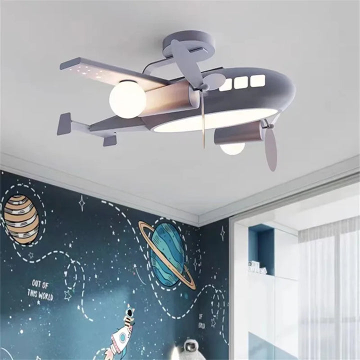 Creative Led airplane ceiling light for children room dimmable cartoon light eye care Boys Nursery baby room decoration light