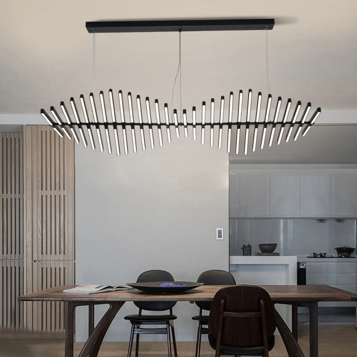 Nordic Linear Pendant Lights Dinning Room Large Luminaire Suspension Simpl Dimmer Indoor LED Hanging Lamp Kitchen Accesories