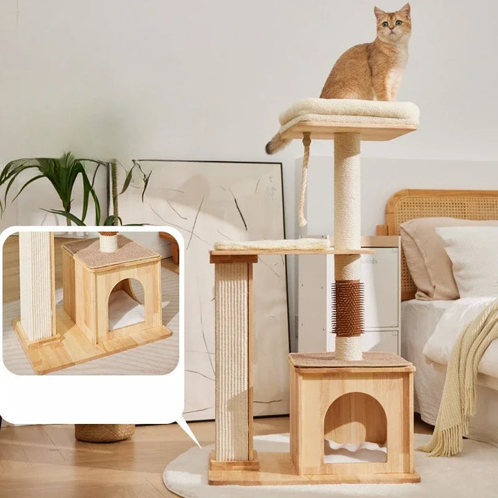 Cat House Tree Large Climbing and Scratching Platform Cat Tower Tall Small Animal Toys and Pet Supplies Complete Collection