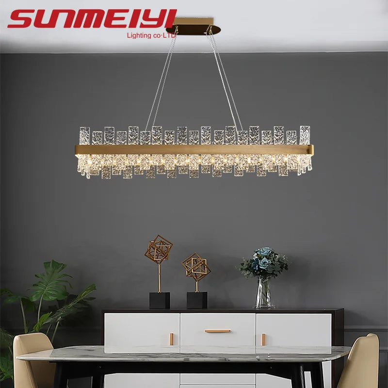 2022 Luxury Ceiling Chandeliers Minimalist LED Lights Nordic Round Crystal Lamp Fixture For Kitchen Dining Living Room Bedroom