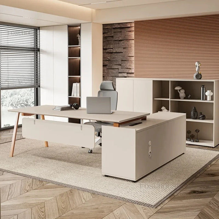 Writing Boss Office Desk Minimalism Modern Designer Cabinets Console Workbench Organizer Mesas De Computador Office Decorations