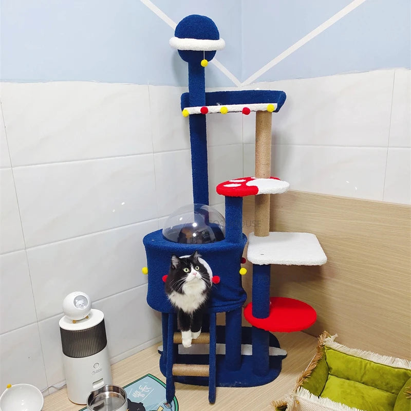 Modern Space Capsule Cat Climbing Frame for Pet Supplies Cat Jumping Platform Universal All Seasons Pet Furniture Cute Cat Tree