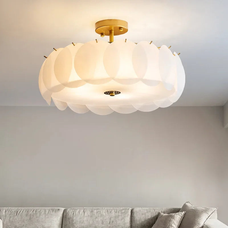 Modern Light Luxury Round Glass Ceiling Chandelier Living Room Decoration Bedroom Study Led Indoor Lighting For Home