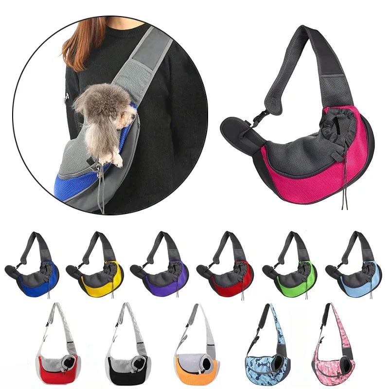 Dog Bag Pet Puppy Carrier S/L Outdoor Travel Dog Shoulder Bag Mesh Oxford Single Comfort Sling Handbag Tote Pouch