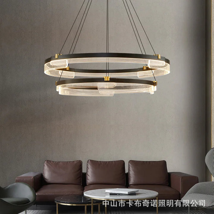 Modern Decorative Living Room Chandelier LED Ring Lamp Bedroom Luxury Dining Room Decor Ceiling Hanging Pendant Light Fixture