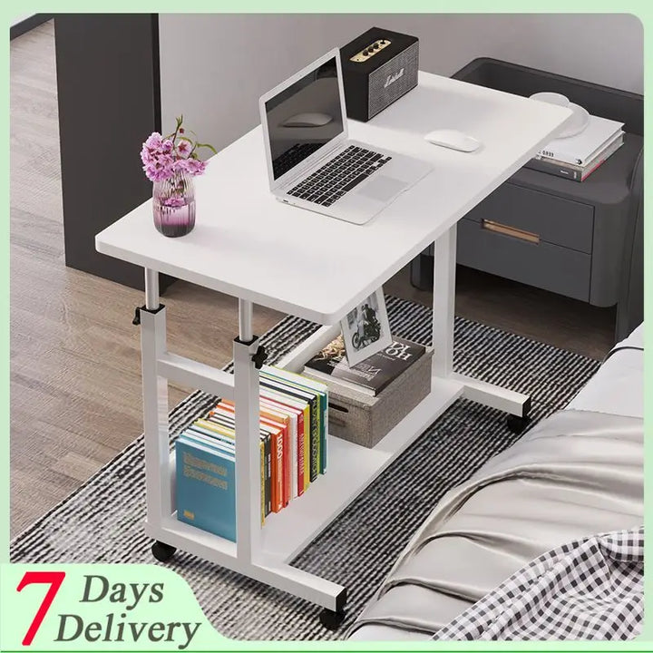 Notebook Table Mobile PC Computer Desk For Home Office Bedside Sofa Bed Stand Table Simple White Standing Bedroom Furniture