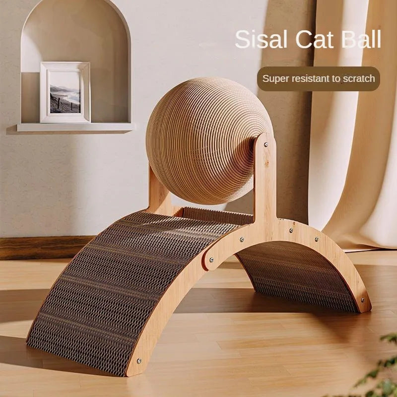 Wooden Cats Pet Products Accessories Scratcher Sisal Cat Scratching Ball Grinding Paw Toy Scrapers For Cats Training Supplies