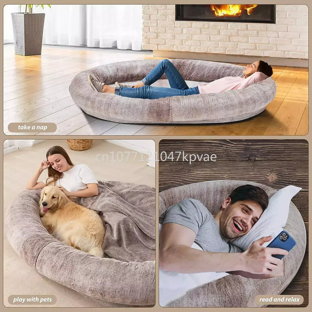 Pet Mat Sofa Dog Bedding Calming Furniture Protector Adult Sized Human Dog Bed Fluffy Pet Bed Long Plush Luxury Designer Dog