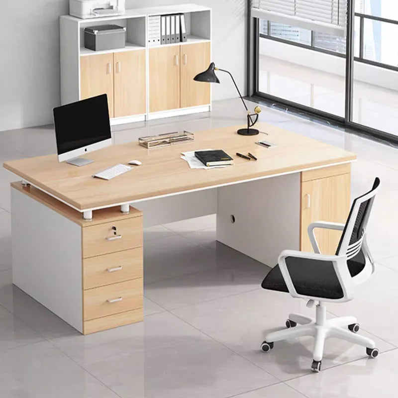 Study Writing Office Desk Drawers Executive Filing Laptop Drafting Storage Office Desk Modern Scrivania Tavolo Furniture HDH