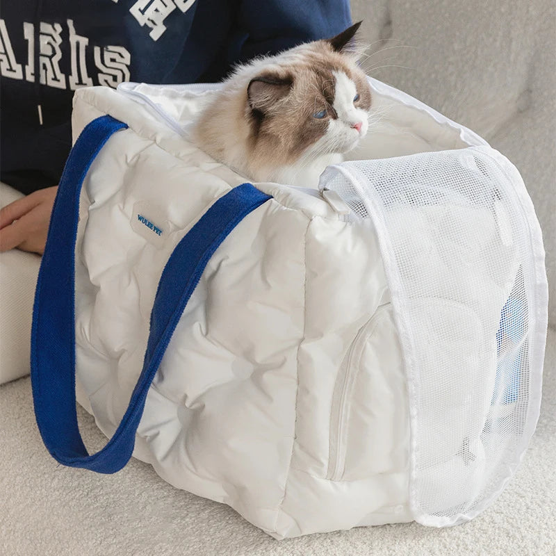 Outdoor Pet Carrier Bag Luxury Portable Puppy Carrier White Cat Handbag Travel Car Pet Transport Backpack for Small Dogs Gifts