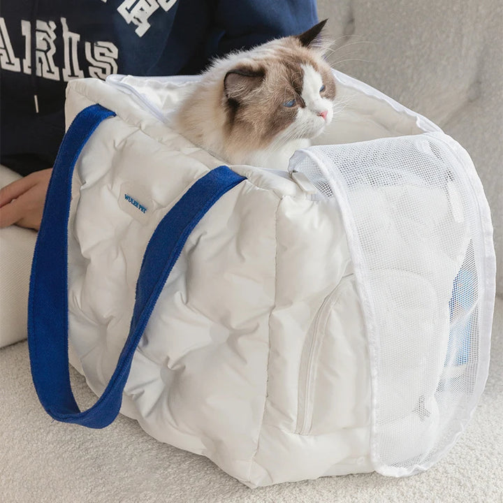 Outdoor Pet Carrier Bag Luxury Portable Puppy Carrier White Cat Handbag Travel Car Pet Transport Backpack for Small Dogs Gifts