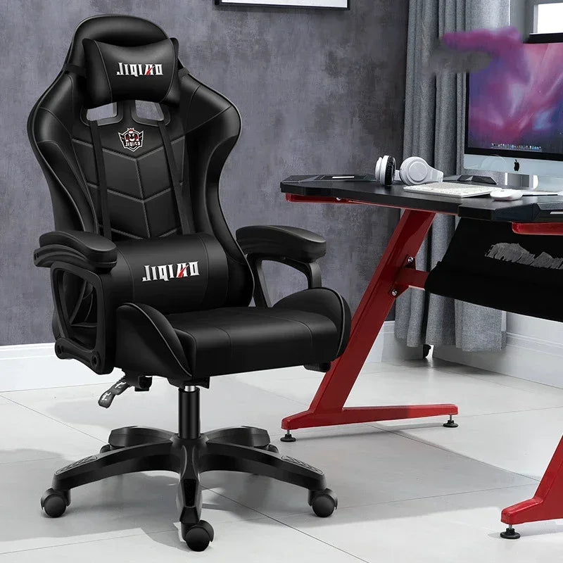 Massage Gaming Chair WCG Ergonomic Chair Fashion Pink Light Computer Leather Office Chairs Internet Cafe Bedroom Game Chair