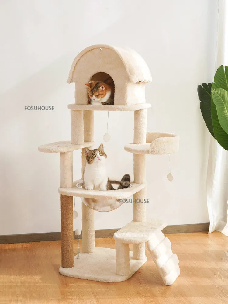 Modern Sisal Rope Cat Climbing Frame for Home Pet Furniture Supplies Cat Tree Platform Grab Large Pet Toy Spaceship Cat Litter