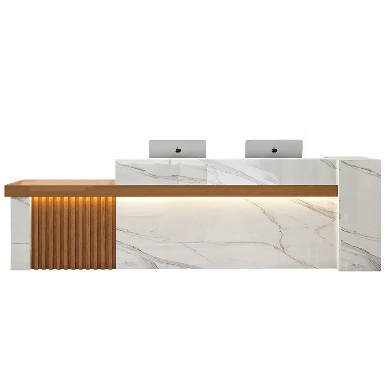 Luxury Store Reception Desks White Desk Reception Counter Standing Auxiliary Reception Balcao Pra Loja Midseni Modern Furniture