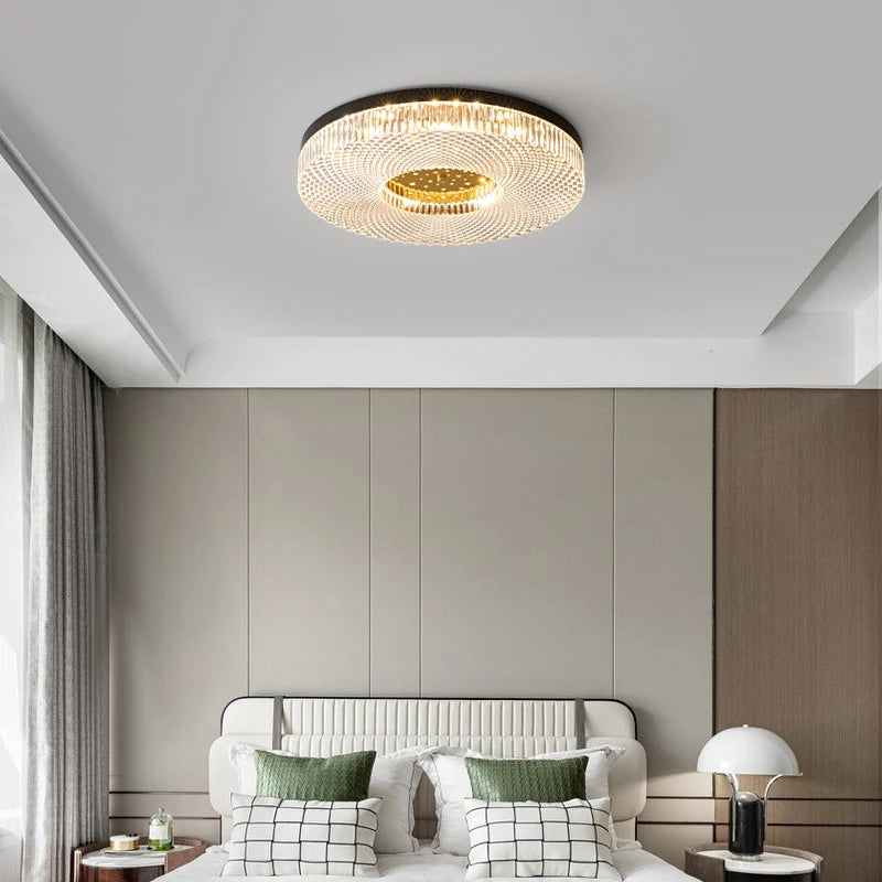 Biewalk Nordic Modern Round Golden Glass Ceiling Light Luxury Family Living Room, Study, Bedroom, Dining Room LED Lamps