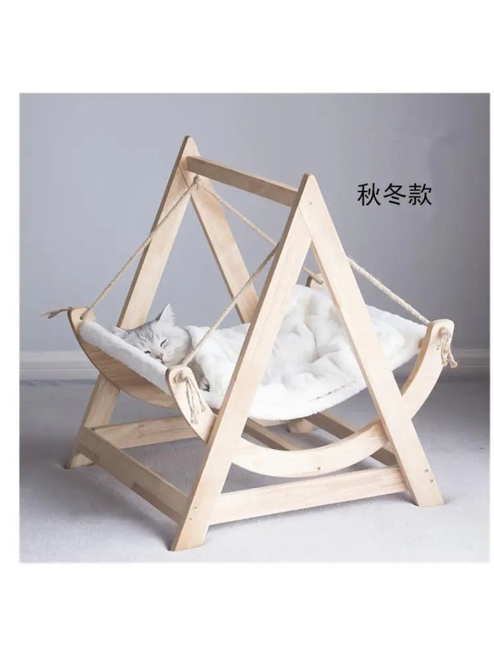 Solid Wooden Cat Bed, Four Seasons Universal Cat Litter, Pet Swing, Dog Litter, Cat Cradle