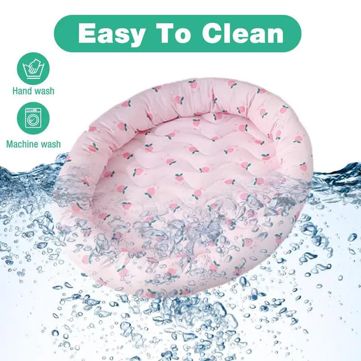 Pet Cooling Mat Washable Summer Pet Cooling Pad Round All Seasons Ice Silk Dog cooling Ice Mat Dog cat  Self-Cooling Blanket