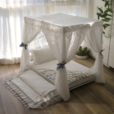 Pet Princess Bed Sofa Nest for Small Dogs and Cats -Couch Cushion Bed Sofa, Cat Nest, Kitten Nest, Pet Sofa Bed, Removable White