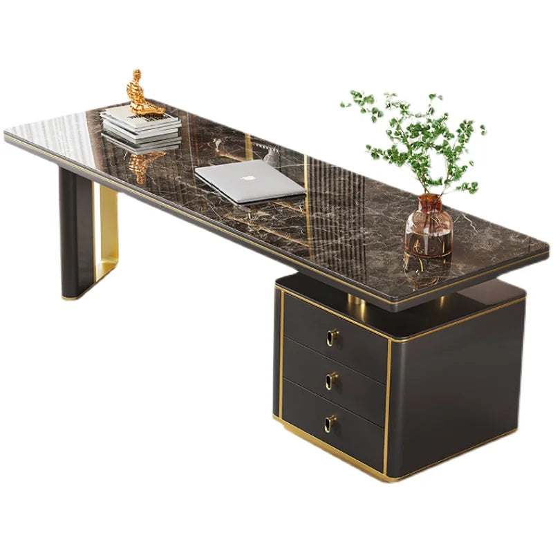 Black Writing Boss Table Desk Standing Laptop Executive Bedroom Desk Supplies Modern Mesa Para Computador Room Furniture