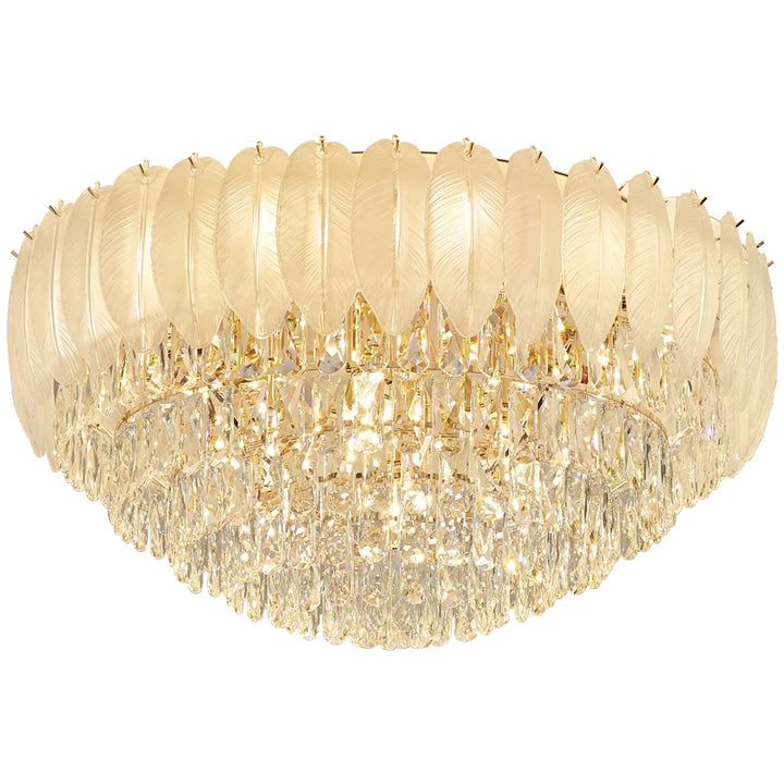 Guangdong Feather Golden Round Starry Shining Adjustable Ceiling Lamp Lighting Living Room Bedroom Lustre Luxury