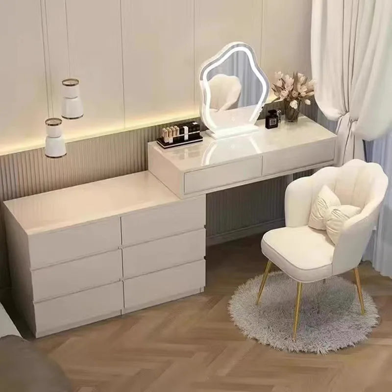 Bedroom Mirror Dressing Table Makeup Make Up Coffee Mobile Vanity Chair Desk Storage Tocador Para Dormitorio Room Furniture