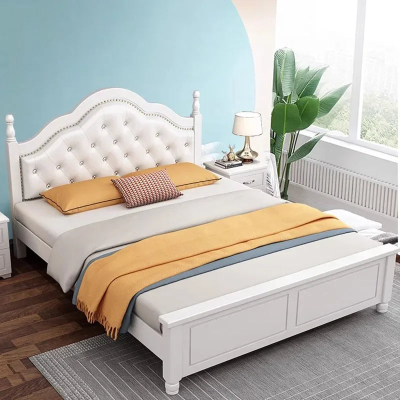 Royal Luxury Kids Double Bed King High End Headboard Safe Twin Double Bed Design Sleeping Cama Matrimonio home furniture