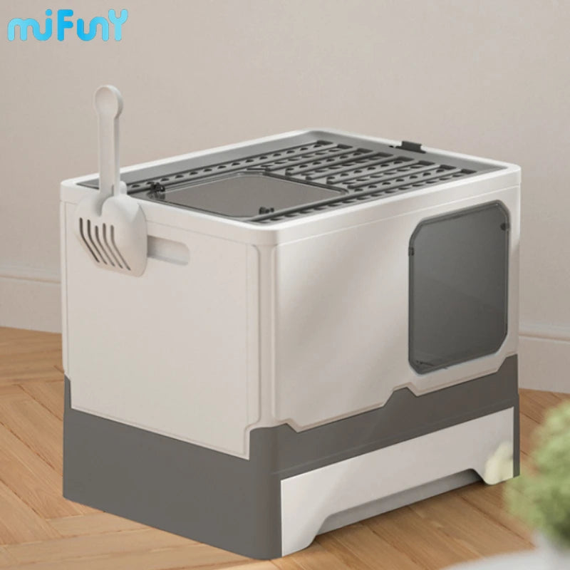 MiFuny Cat Litter Box Closed Foldable Large Cat Toilet Anti-splash Cat Litter Drawer Deodorization Litter Tray Pet Accessories