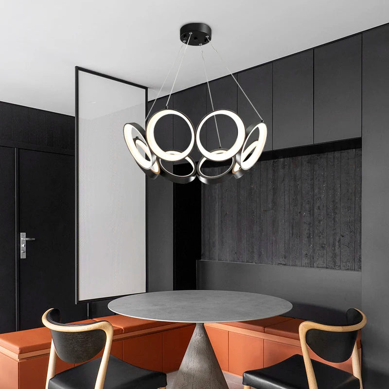 Simple Rings LED Chandelier Luxury Design Chandelier Living Room Decoration Replica Lamp Designer Suspension Light Fixtures