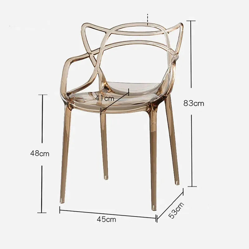 Nordic Transparent Acrylic Dining Chairs Dining Room Furniture Plastic Crystal Chair Minimalist Single Creative Dining Chair