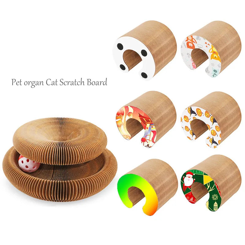 Magic Organ Cat Scratcher Toy Round Corrugated Scratching Post Toys for Cat Pet Scratch Board Grinding Claw Accessories Supplies