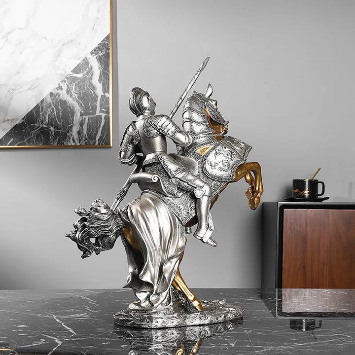 Resin Crafts Light Luxury Knight Armor Decoration Office Living Room Wine Cabinet Crafts Home Decoration Housewarming Gift