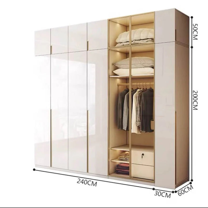 Wooden Nordic Wardrobes Modern Mirror Bamboo Portable Free Shipping Cabinets Bedroom Luxury Closets Abiertos Hotel Furnitures