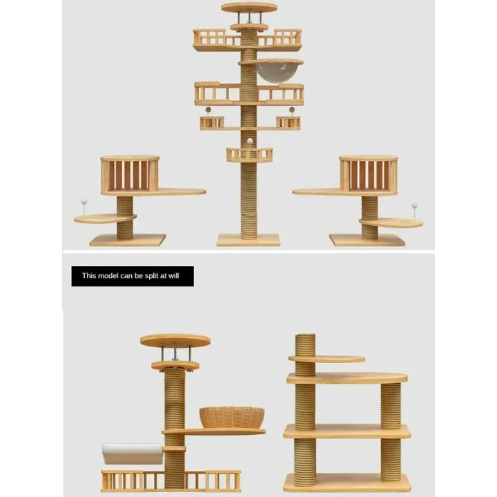 Large Multifunctional Sisal Post Multi-Story Cat Tree House Tower Cat Scratching Board Castle for Cats Pet Climbing Toy