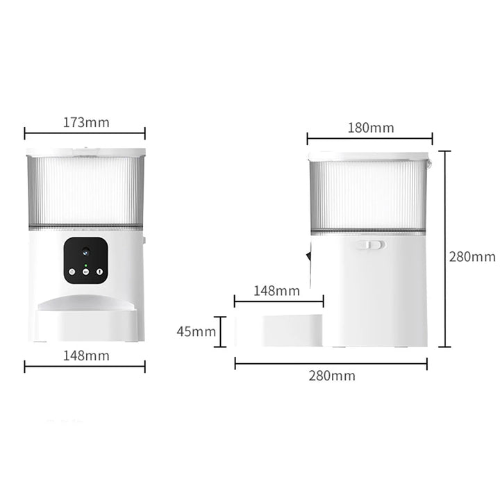 Automatic Cat Feeder With Camera Video Cat Food Dispenser Pet Smart Voice Recorder Remote Control Auto Feeder Pet Feeder