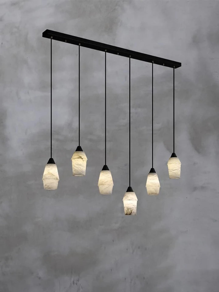 Modern Marble Chandelier Black Led Home Decoration Lights Dining Room Kitchen Island Luxury Hanging Lamp for Ceiling