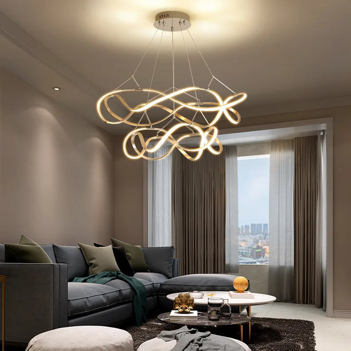 Northern Europe LED Round Dimmable Ceiling Chandelier For Living Room Bedroom modern Large Chandelier Lighting Fixtures IN STOCK