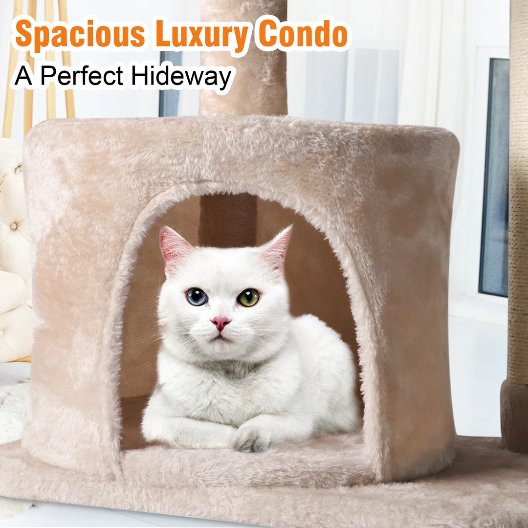 Multi-Layer Cat Tower Ladder Natural Sisal Scratching Post Climbing Jumping Toy Luxury Pet Cat Tree House Condo Furniture