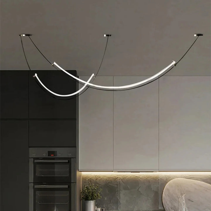 Ceiling Linear LED Chandelier Restaurant Living Room Kitchen Bar Nordic Creative Home art Decoration Chandelier Indoor Light