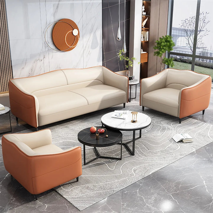 Designer Floor Office Sofas Individual Leather Italian Minimalist Office Sofas Unusual Straight Long Canape Salon Home Furniture