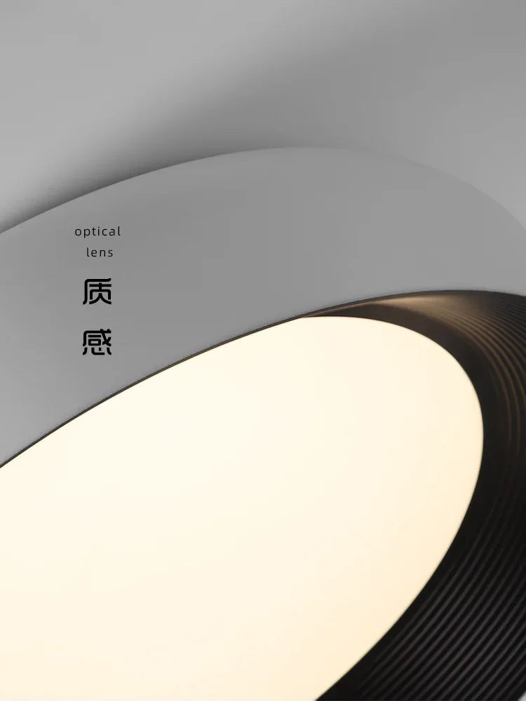 Minimalist Vortex Pattern Ceiling Light High-end Design Nordic Bedroom Modern White Black Circular Indoor LED Chandelier