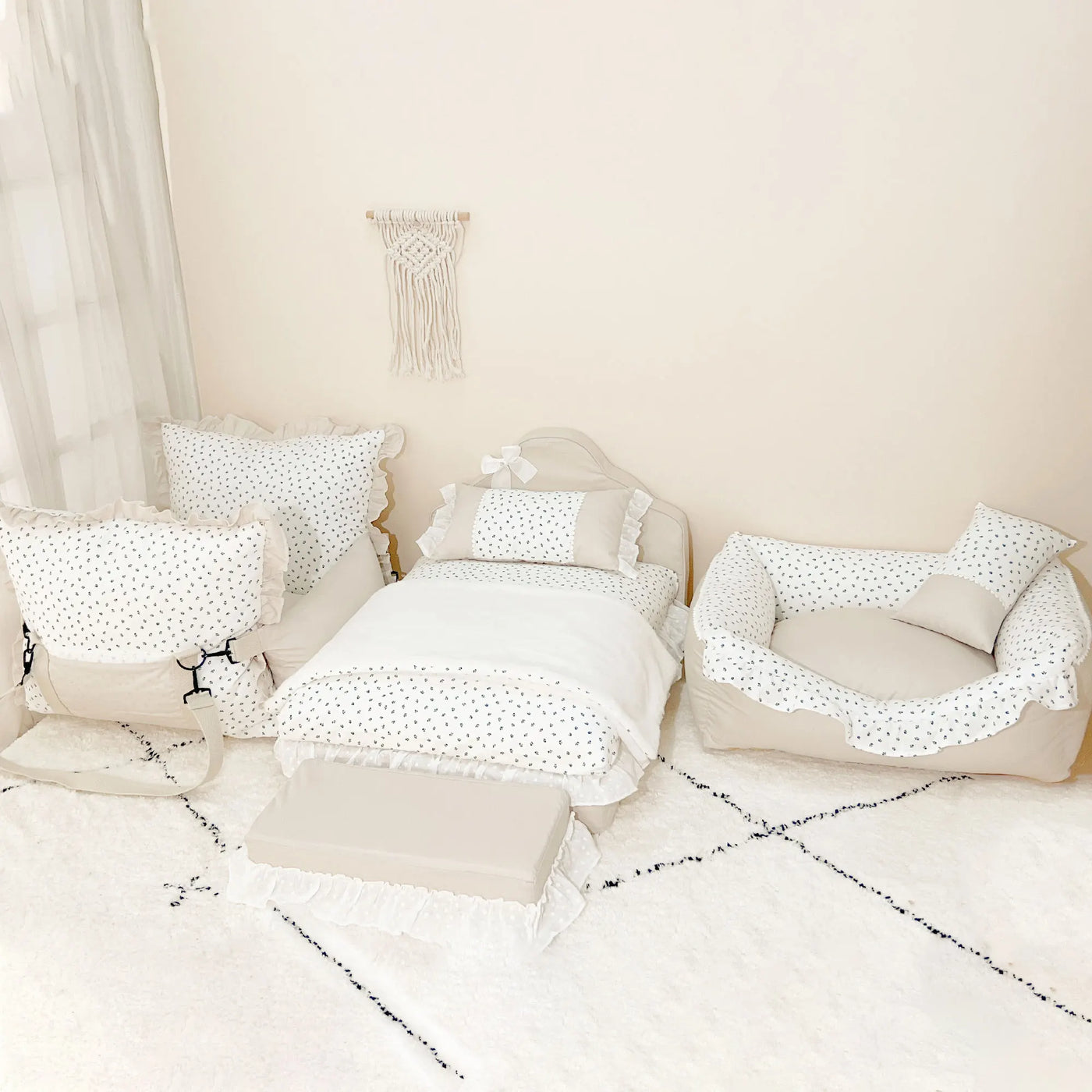 Pet House Car Seat Bed for Small Dogs and Cats -Dog Sofa, Cat Nest, Kitty Litter, Sofa Bed, Morandi, Removable, Washable