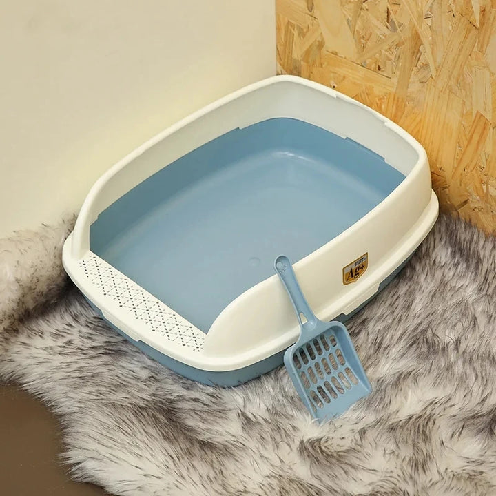 Semi-Enclosed Cat Litter Box, Plastic Anti-Splash Cats Toilet, Two-Color Pet Sandbox, Kitten Tray, Bedpan Cleaning, Pet Supplies