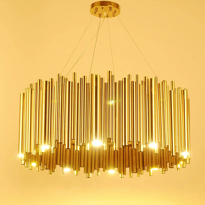 Modern Led Chandelier Vertical aluminum tube chandelier Living Room Dining Room Bedroom Led Ceiling Chandelier Lighting Fixtures